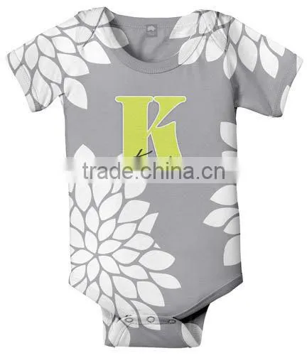 high quality short sleeve baby bodysuit of cute design and soft cotton fabric print Infant Romper baby clothes factory price