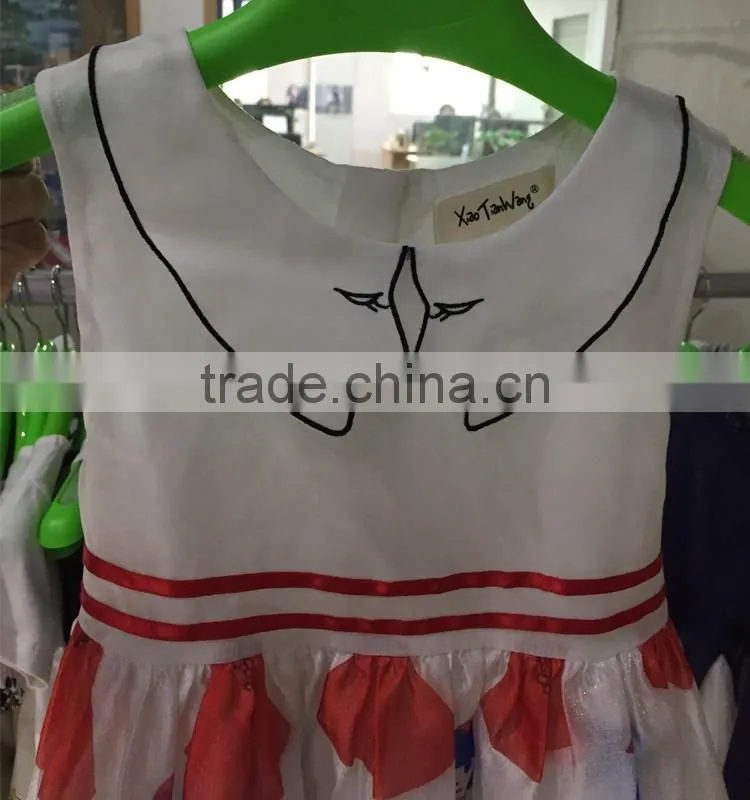Kids 2017 baby girls vintage style popular design with printing and special collar designs