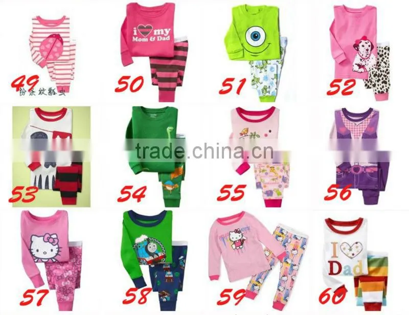Shanghai Supplier New Designs clothes kids clothing children kids pyjamas wholesale