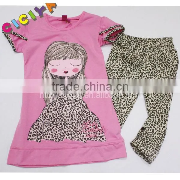 Custom wholesale summer pajamas for women cotton leopard printing pajama set