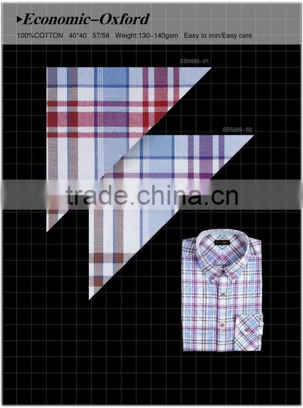 2016 new mans long sleeve shirts checked oxford shirts