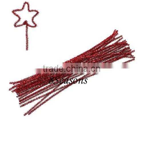 Top Quality Red Christmas Chenille Stick Pipe Cleaner Craft 30cm