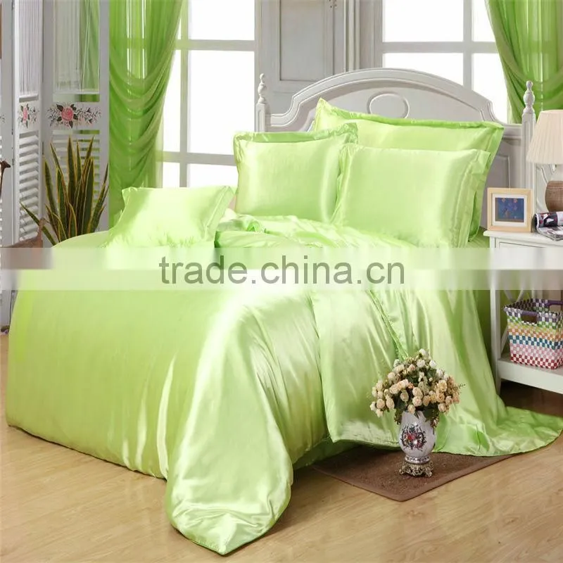Ivory Color Silk Bedding Sets Twin Full Queen King Size Soft Bedcover Solid Color Duvet Cover Set