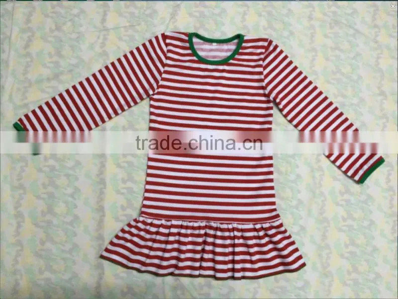 Hot sale winter kids Christmas pajamas wholesale 100% cotton pajamas fabic girls chevron printing clothes sets boutique design