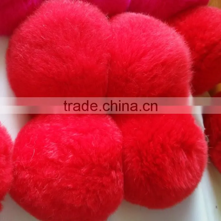 SJ748-01 8CM Colorful Rex Rabbit Fur Ball Wholesale Fur Pom pom