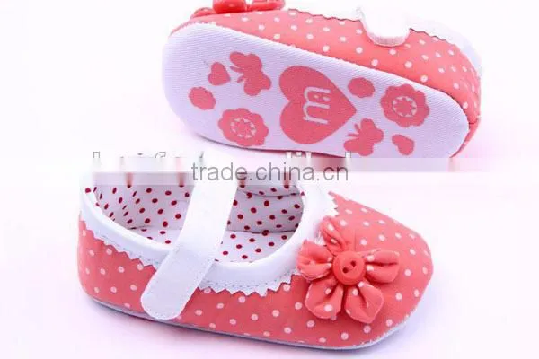 Spring&Autumn Polka Dot Flower Soft Sole Infant Baby Shoes