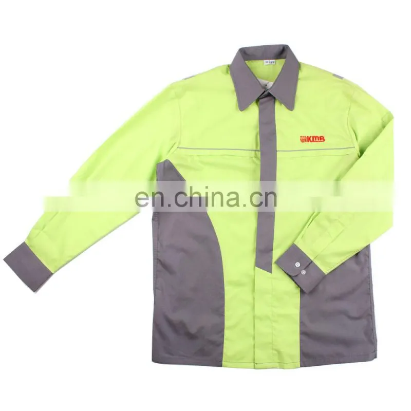 Bolsillo interior unisex two tone work shirts reflective