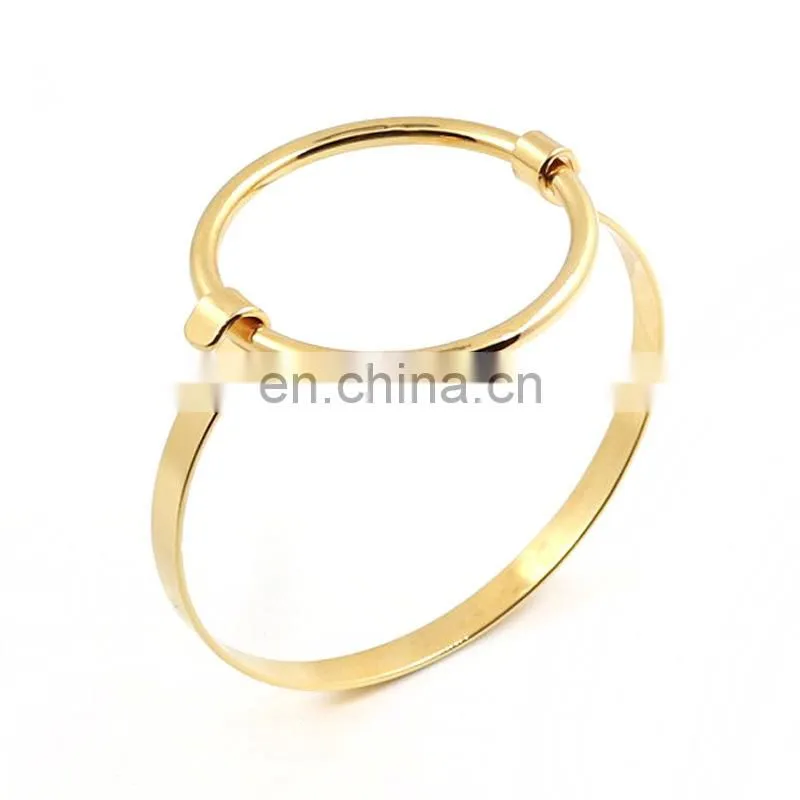 Gold Rose Gold and Silver Circle Bangle Lady Bracelet