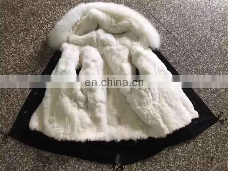 High Quality Children's Garments Multicolor Real Rabbit Fur Lining European Cute Kids Fur Coat