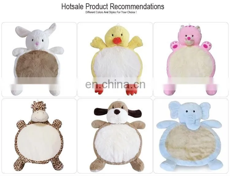 Super soft plush animal baby play cushion mat