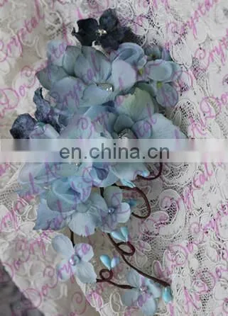Aidocrystal classic blue flower hair pins with crystal hair accessories,floral tiaras,princess hair clip