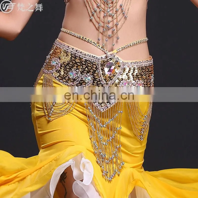 Y-2057 Egyptian beaded tassel belly dance hip belt