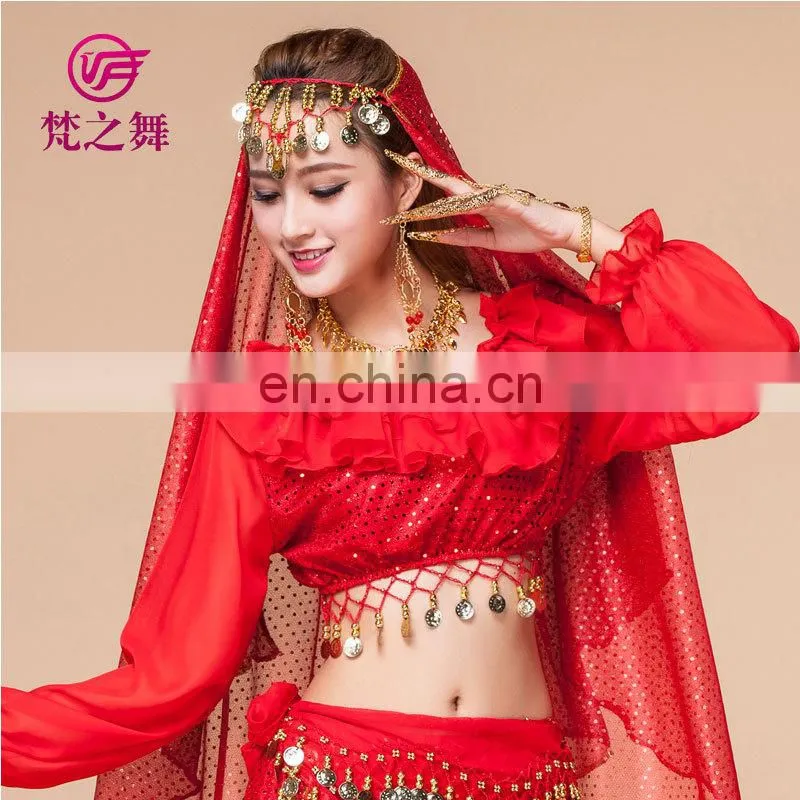 Indian dance tops Belly dance tops Tribal dance top Long sleeves belly dance tops S-3068#