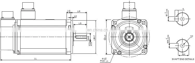 Delta 2kw servo motor ECMA-E21320RS for embroidery machine