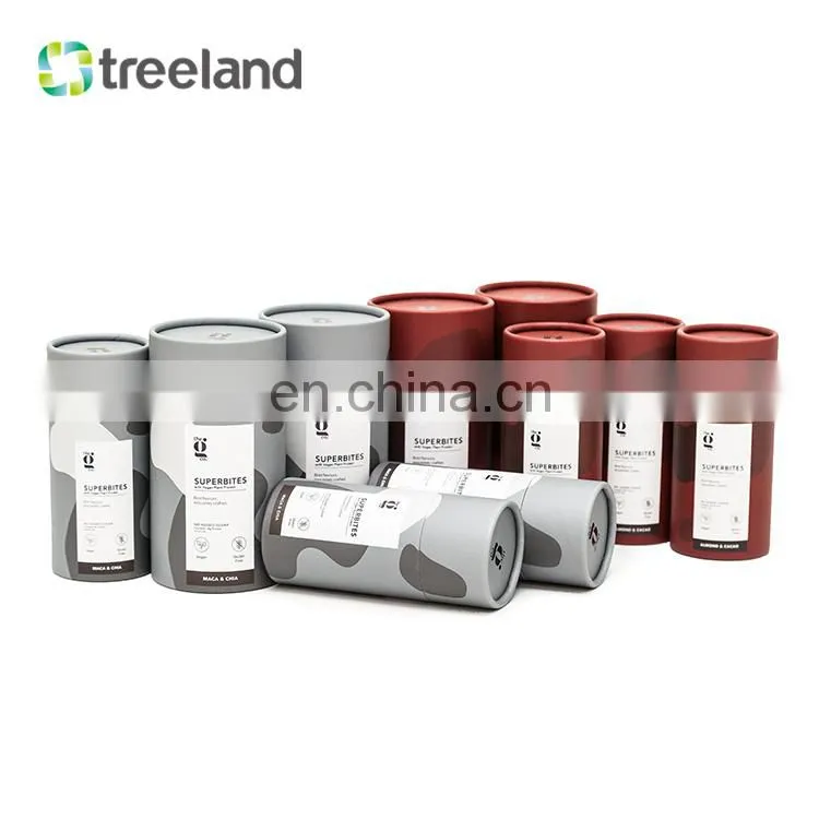 Customized Paper Tube Packaging Bio Friendly Cardboard Tube Food Grade Round Canister