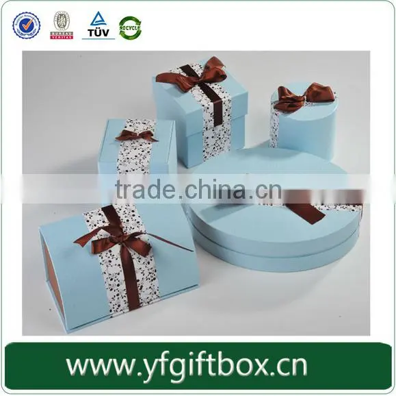 Logo Printed Custom Cheap cardboard box with ribbon for packaging