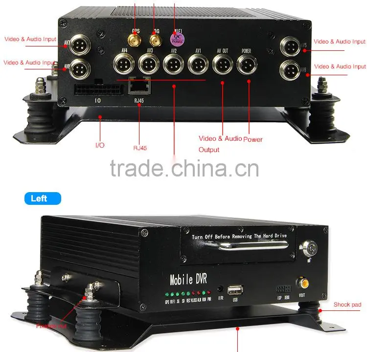 8CH Mobile DVR ,H.264 Bus MDVR ,G-sensor ,D1 ,MDVR