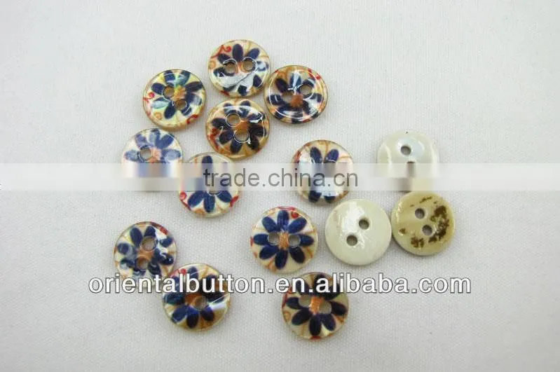high end printing color stripe mother of pearl button for shirts
