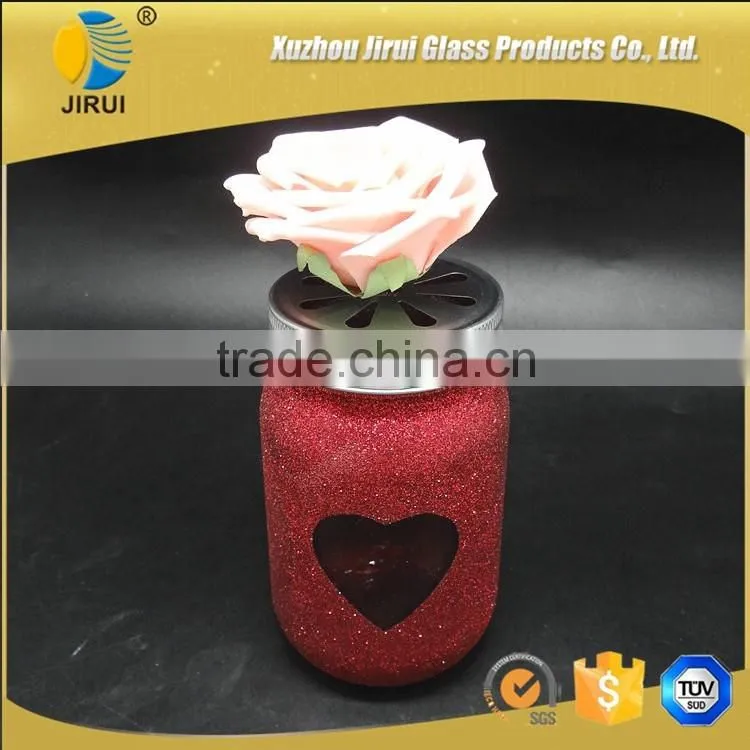 450ml Lovely Round Shape Colored Glass Mason Jar