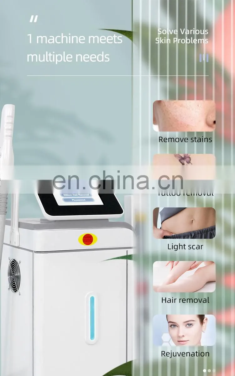 New 2 in 1 Professional Laser Diode 808 Picosecond Pico Laser Permanent Tattoo Removal Hair Removal