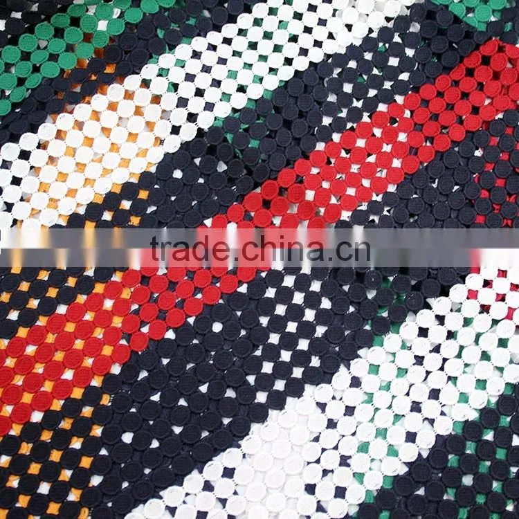 Good selling water soluble 100% polyester best price multi-color chemical african lace fabrics