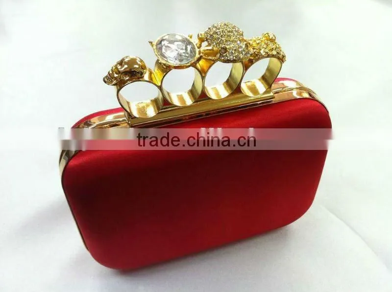 2012 best sell four rings clasp evening handbags for fashion lady