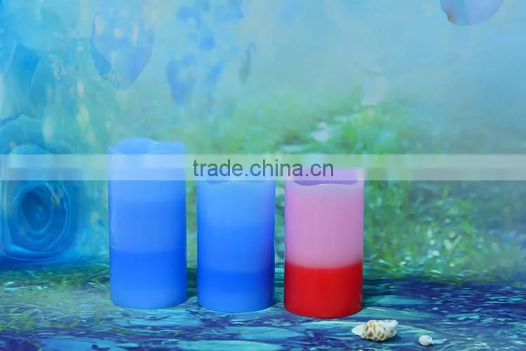 Colored Cheap Pillar Candles Wholesale Flameless led color candle wick
