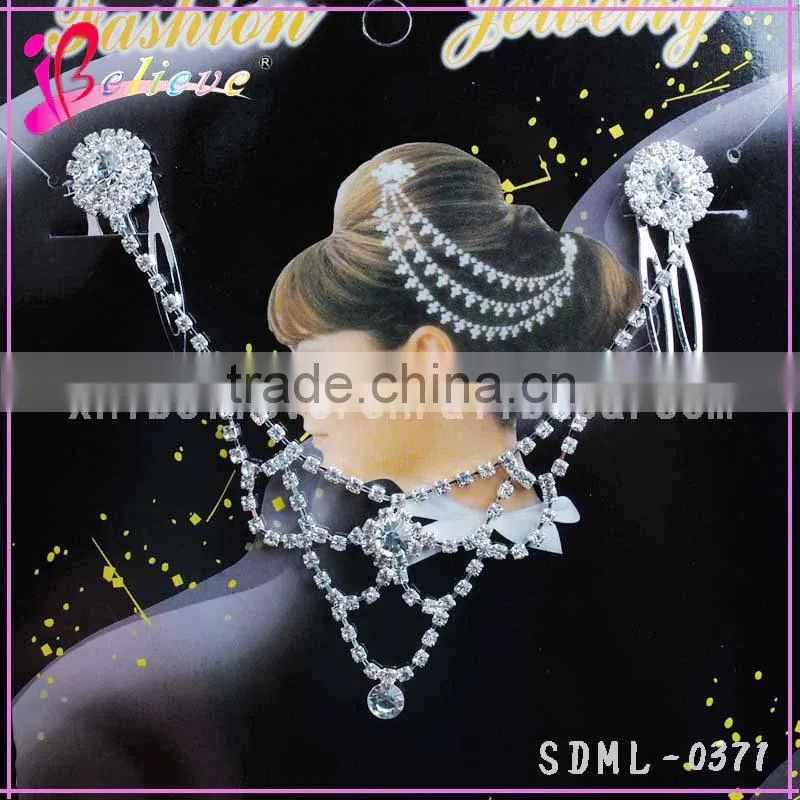 Bling bling crystal bridal headpiece luxury hair jewelry rhinestone chain head jewelry