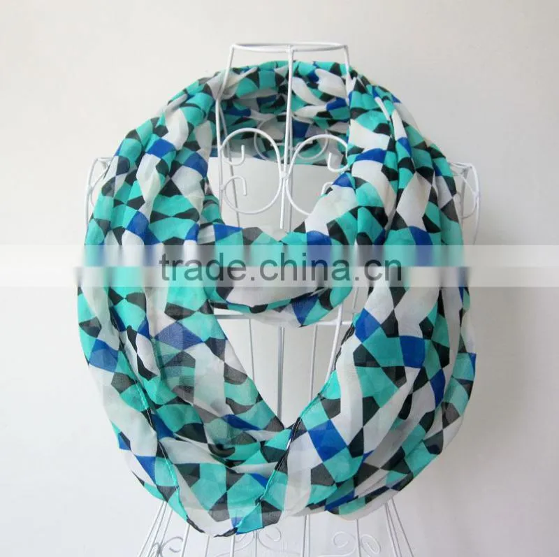 Fashionable Geometric Pattern Chiffon Printed Indian Silk Muslim Lady Scarf