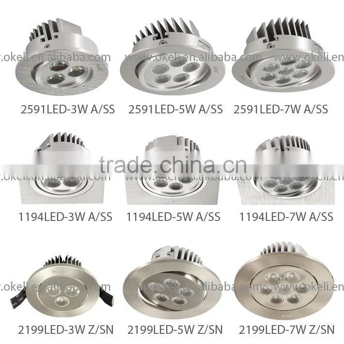 Bright CREE LED Recessed Ceiling lamp / corner lamp aluminum body