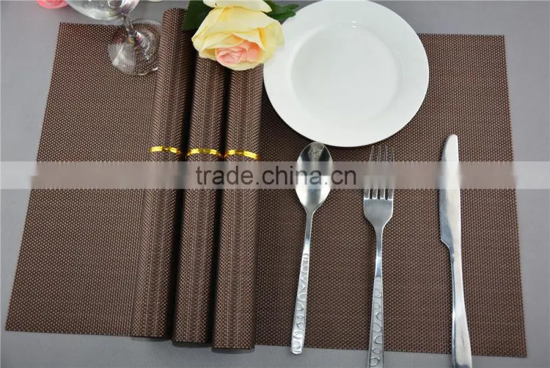 hotel table decoration PVC mat solid color brown dining placemat 45*30cm
