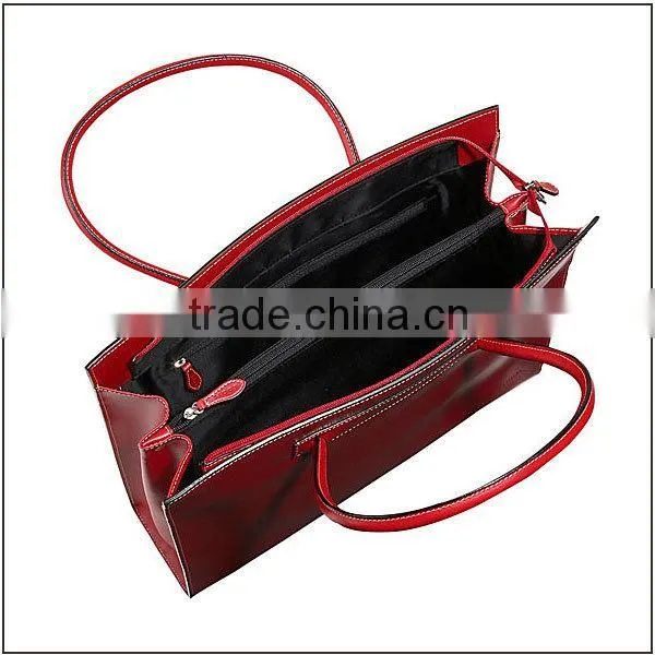 Custom fashion business laptop tote bag leather lady laptop bag