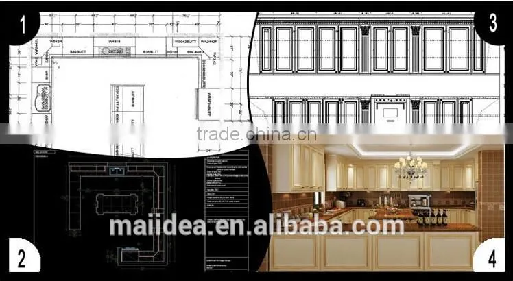 Shinny color wood kitchen cabinet Approved ISO SGS UL