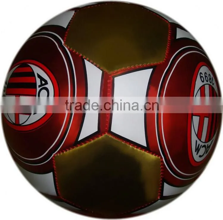 China wholesale Customized PVC Stitched Matte+Metalic Soccer ball/ Football