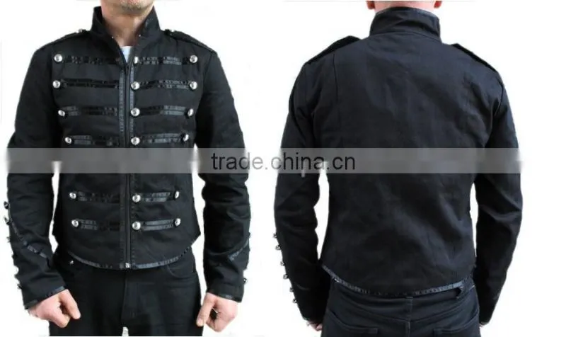 BLACK CYBER PUNK GOTHIC JACKET WITH LACES