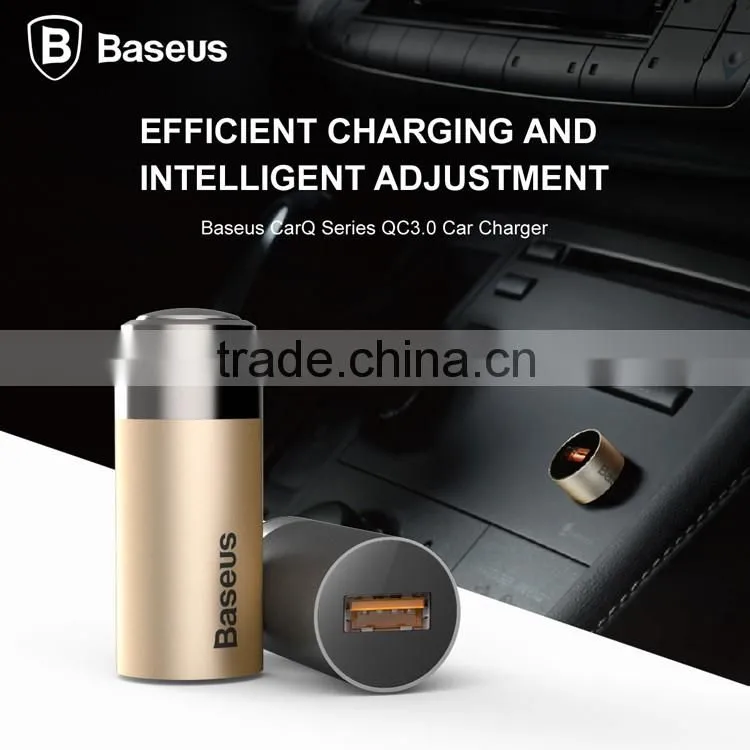 Baseus original carQ series USB QC3.0 car charger for iphone 6/6s/6 plus/Samsung s7 2.8A quick charging metal car charger