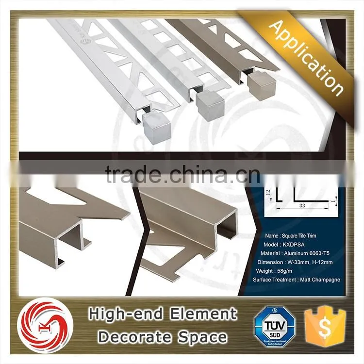 Customers first aluminium ceramic wall floor tile trim profile