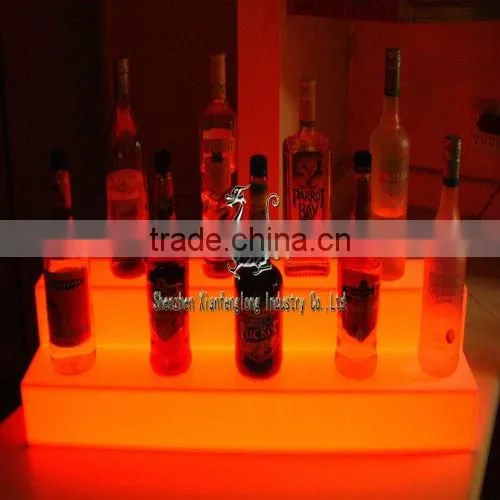Glowing LED Bottle Display 3 Tier / perspex store display stand