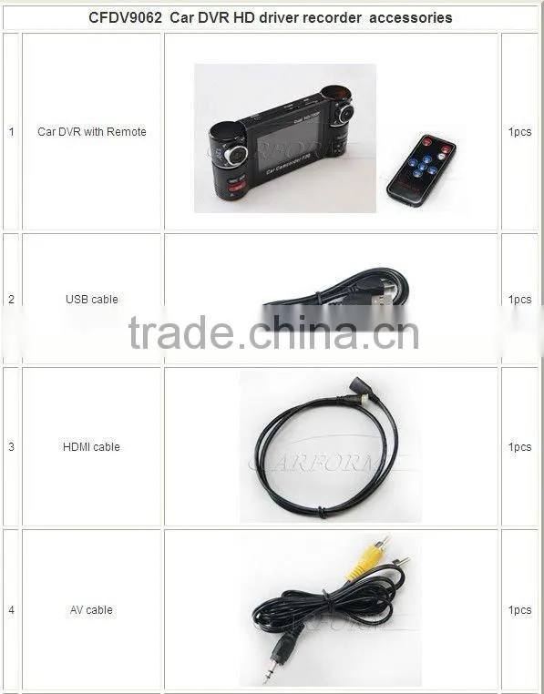 hd car dvr driver recorder 1280*1440 with 2.7" inch lcd screen