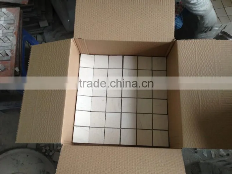 Brick pattern Moca cream marble mosaic tile
