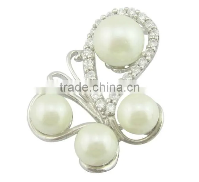 Luxury silver pearl pendant/Butterfly jewelry pendant