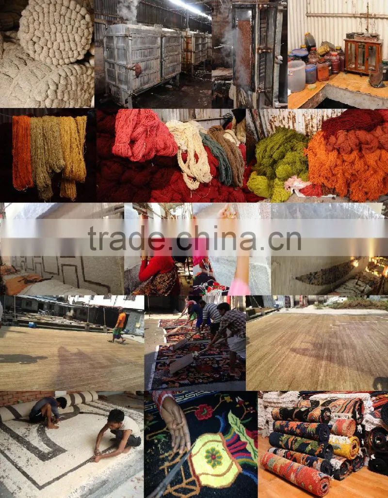 Old tibetan Handknotted woollen carpet