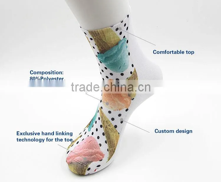 2015 Fashion Knee High Sport Custom Digital Sublimation Sock in Hot Sale!