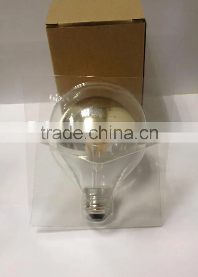 6W 8W G80/G95/G125 LED FILAMENT GLOBE LIGTHS HALF CHROME/MIRROR DIMMABLE 120V E26