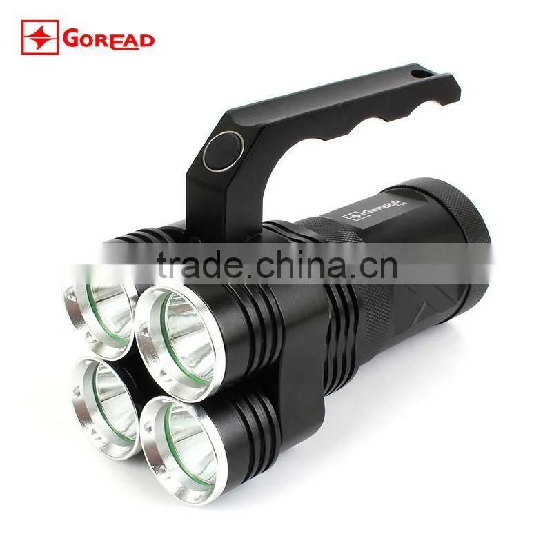 GOREAD Y60 High bright black aluminum rechargeable T6 flashlight 4*LED 4 mode 40W search products