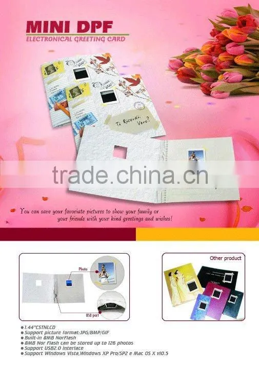 rechargeable cardpaper digital photo frame as birthday gift
