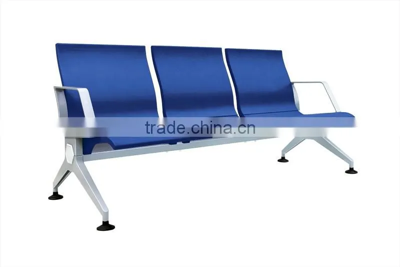 2016 durable bus station blue 3-seater waiting chair