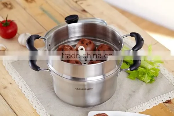 2016 New arrival japanese steamer pot&800W stainless steel food steamer& pure colour food cookware