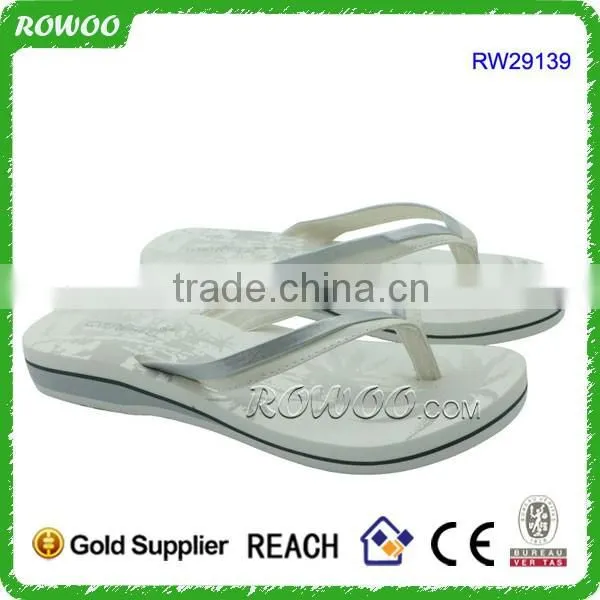 White and Green Low Price Ladies Sandals Girl Latest Flat Sandals