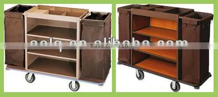 Hotel Room Housekeeping Food Service Trolley with Wheels
